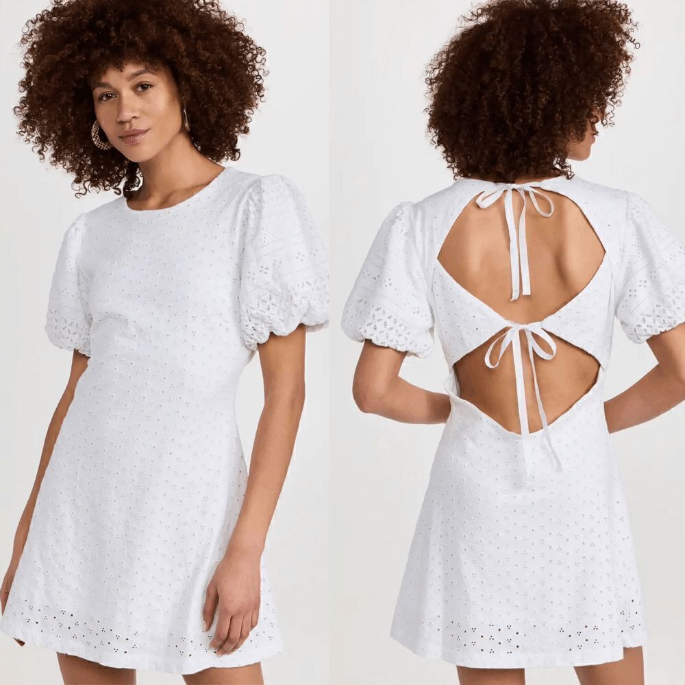 Free People Apricot Rose Mini Dress - White